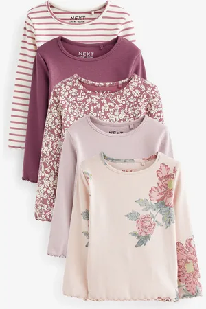 Next Ribbede langærmede toppe 5 -pakke (3mdr.-7år)6 - 9 måneder (68 - 74cm)