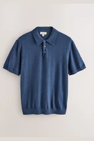 Next Regular Fit SUPIMA Cotton/Cashmere Blend Signature Short Sleeve Knit Polo Shirtxlarge