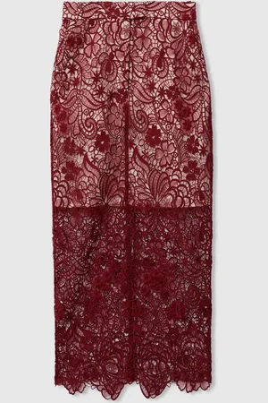 Reiss Flo Sheer Lace Midi Pencil Skirt44