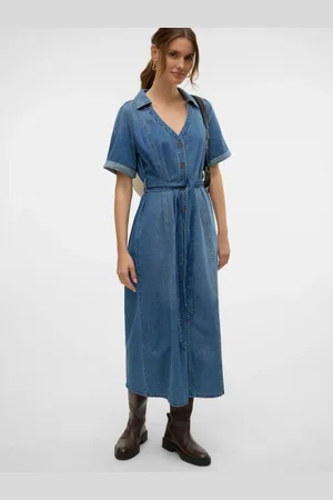 VERO MODA Belted Denim Shirt DressM 10