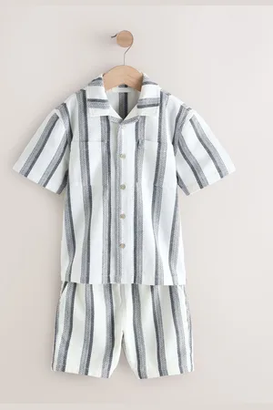 Next Short Sleeve Stripe Shirt and Short Set (3-16yrs)9 år (134cm)
