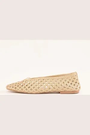 Love & Roses Woven Faux Leather Ballerina Pump Shoeseu37