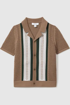 Reiss Jensen Embroidered Cuban Collar Shirt9 - 10 år (134 - 140cm)