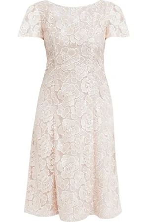 Gina Bacconi Pink Mylene Embroidered Floral A-Line Midi Dress42