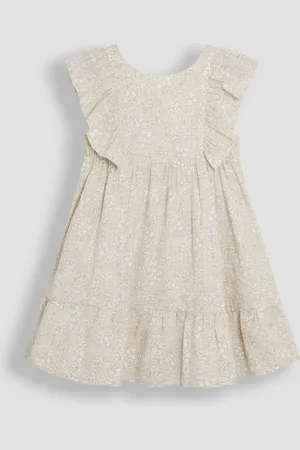JoJo Maman Bébé Floral Print Smocked Woven 100% Cotton Dress116122cm