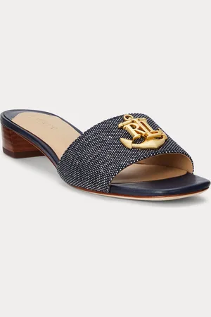 Ralph Lauren Blå Fay Anchor Logo Canvas Sandaler