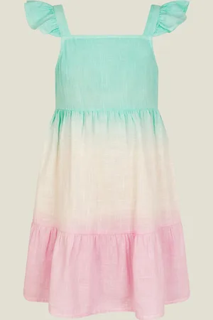Accessorize Girls Ombre Tiered 100% Cotton Sun Dress122128cm