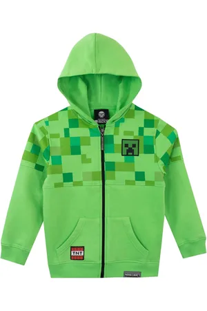 Character Karakter Minecraft Zip Up 100% Bomuld Hættetrøje12 - 13 år (152 - 158cm)
