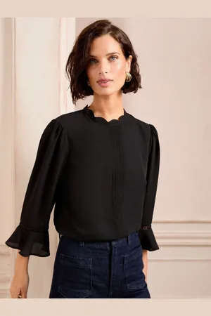 Love & Roses Kammusling Pintuck Flute Sleeve Bluse50