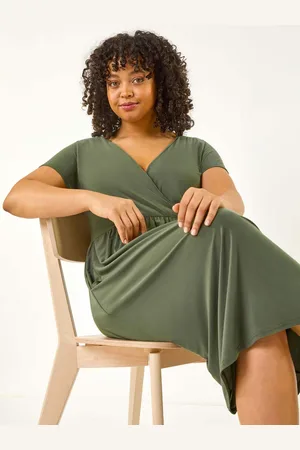 Roman Curve Wrap Front Stretch Dress46