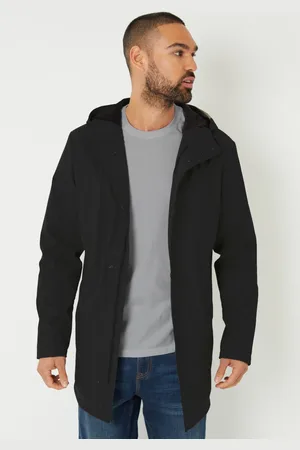 Threadbare Microfleece Lined Longline Hooded Raincoatmedium