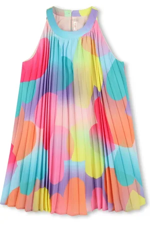 Billieblush Pink Halterneck Plisse Bright Print Dress128134cm