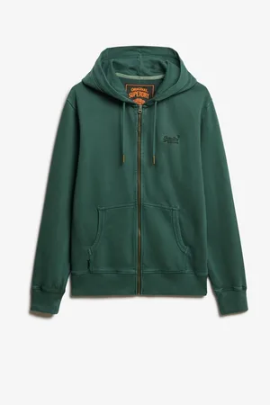 Superdry 100% Bomuld Det essentielle Logo Washed Zip HættetrøjeXL
