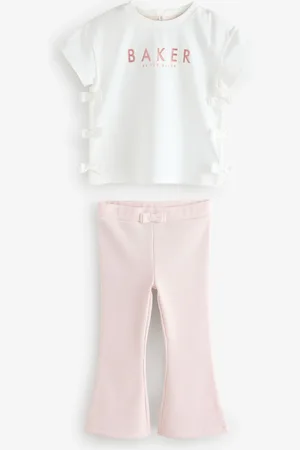 Ted Baker Pink Bow Detail T-Shirt and Flare Set4 - 5 år (104 - 110cm)