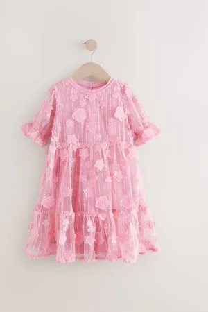 Next Mesh Flower Sequin Party Dress (3-16yrs)4 år (104cm)