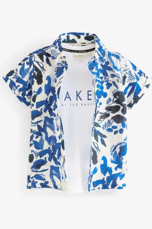 Ted Baker Blue Floral Print Shirt And T-Shirt Set116122cm