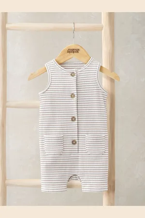 Mamas & Papas Striped Sleeveless Shortie Brown Romper50cm