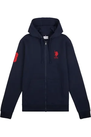 U.S. Polo Assn. U. S. Polo Assn. Mens Classic Fit 100% Cotton Player 3 Zip-Up HoodieM