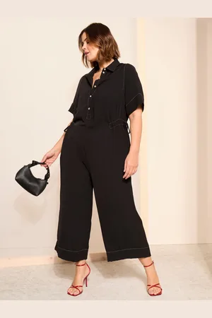 Friends Like These Curves Like These Contrast Stitch Utility Wide Leg Buksedragt