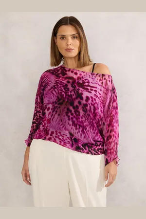 Live Unlimited London Curve Animal Print Chiffon Blouse46