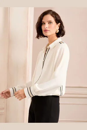 Love & Roses Trim Detail Button Through Long Sleeve Shirt44