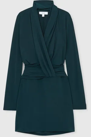 Reiss Callie Draped-Front Jersey Mini DressS