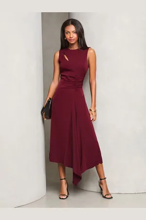 Lipsy London Ærmeløs Ruched Front Asymmetrisk Midi Kjole36