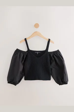 Next Cold Shoulder Volume Sleeve Strikket TopL Reg