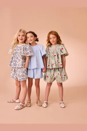 Laura Ashley Lace Trim Angel Sleeve 100% Cotton T-Shirts 3 Pack128134cm