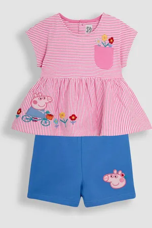 JoJo Maman Bébé 2-Piece Peppa Pig Appliqué T-Shirt & Shorts Set116122cm
