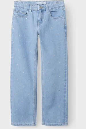 NAME IT Rhinestone Straight Leg Jeans7 år (122cm)