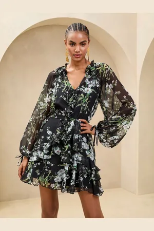 Lipsy London V-Neck Ruffle Mini Shift Dress38