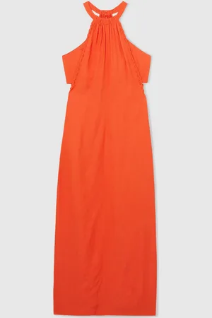 Reiss Erika Whipstitch Halterneck Midi Kjole44