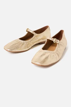 Oliver Bonas Mary Jane Gathered Leather Shoes