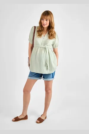 JoJo Maman Bébé Short Sleeve Textured Maternity Blousemedium