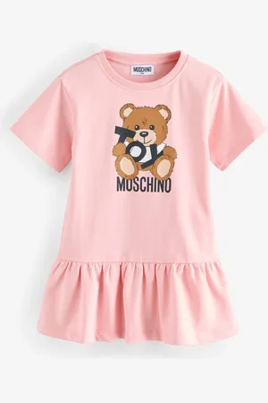 Moschino Logo Jersey Short Sleeve Dress With Peplum Hem4 år (104cm)