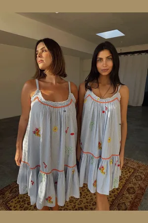 Never Fully Dressed Embroidered 100% Cotton Slip Dress44