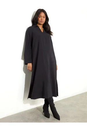 Live Unlimited London Collared Midaxi Dress With Notch Sleeves56