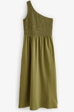Next Shirred One Shoulder 100% Cotton Midi Dress46høj