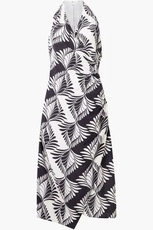 French Connection Ariette Linen Blend Crossword Midi Dress42
