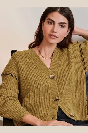 Next Contrast Stitch Button Up V-Neck CardiganM Reg