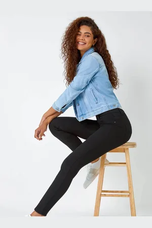 Roman Elastic Waist Stretch Denim Leggings48