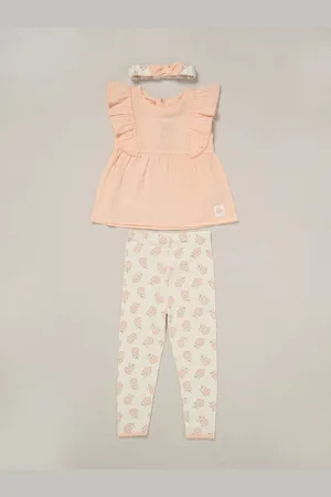 LILY & JACK Orange Printed 100% Cotton Top and Legging Set8692cm
