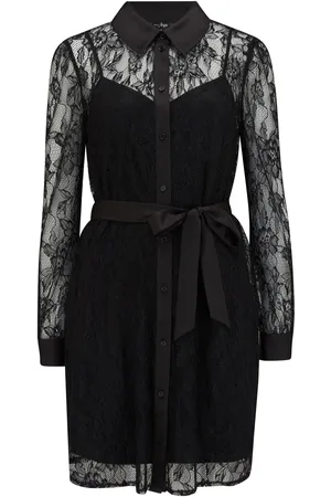 Pour Moi Clara Long Sleeve Lace Shirt Dress36