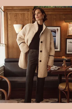 Love & Roses Borg Funnel Neck Mid Length Coat42