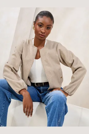 Lipsy London Wool Look Bubble Hem Bomber Jacket44