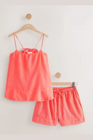 Next 100% Bomuld Ternet Cami Short Set Pyjamas