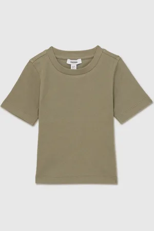 Reiss Victoria Cotton-Jersey Ribbed Short-Sleeve T-Shirt104110cm