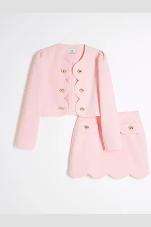 River Island Girls Scallop Jacket and Skirt Set122128cm