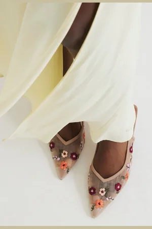 River Island Flower Print Sling Back Heel Shoeseu39